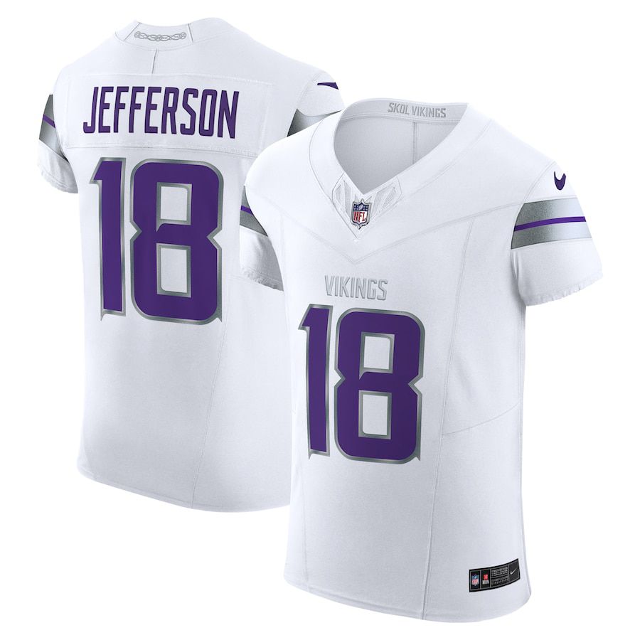 Men Minnesota Vikings #18 Justin Jefferson Nike White Alternate Vapor F.U.S.E. Elite Player NFL Jersey->minnesota vikings->NFL Jersey